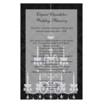 Black with White Chandelier Silhouette