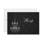 Black with White Chandelier Silhouette