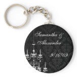 Black with White Chandelier Silhouette keychains