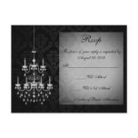 Black with White Chandelier Silhouette
