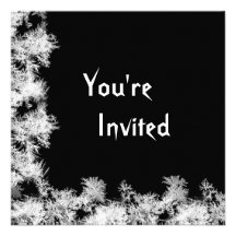 Black with White Frosted Edges Invitation