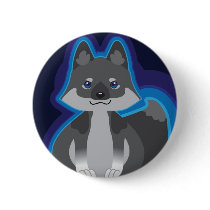 Black Wolf Button