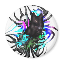 Black Wolf Refrigerator Magnets