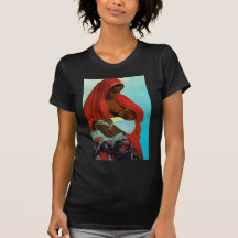 black woman breast-feeding child t-shirt