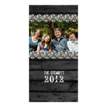Black Wood and Rhinestones Photo Christmas Card Photo Cards