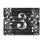 Black Wood Table Number Postcards
