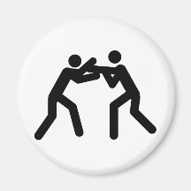 black wrestling sport icon fridge magnets