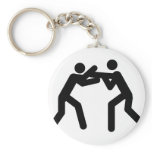 black wrestling sport icon keychains