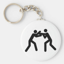black wrestling sport icon keychain