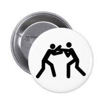 black wrestling sport icon pin