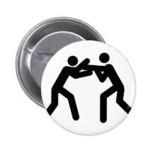 black wrestling sport icon pinback buttons