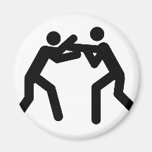 black wrestling sport icon refrigerator magnets