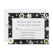 Black, Yellow and White RSVP Card Invitations