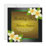 Black & Yellow Frangipani Birthday Invitation