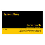 Black & Yellow Massage Therapist Business Card