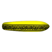 Black & Yellow Paisley Skateboard Oldschool