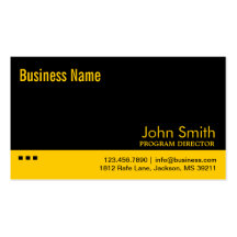 Black & Yellow Program Director Business Card