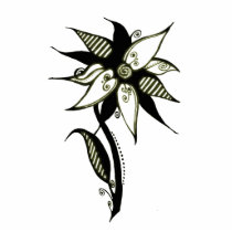 Black Yellow & White Swirly Flower by Naomi