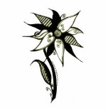 Black Yellow & White Swirly Flower by Naomi photo sculptures