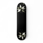 Black Yellow & White Swirly Flower by Naomi skateboards
