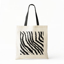 Black Zebra Print Pattern. Canvas Bag