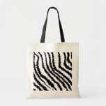 Black Zebra Print Pattern. Canvas Bag