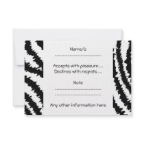 Black Zebra Print Pattern. Personalized Announcements