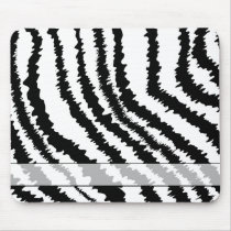Black Zebra Print Pattern. Mouse Pad