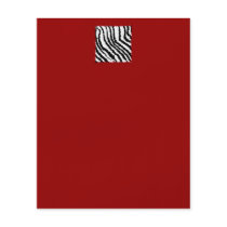Black Zebra Print Pattern on Deep Red. Full Color Flyer