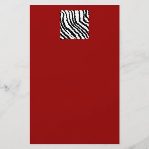 Black Zebra Print Pattern on Deep Red. Custom Flyer