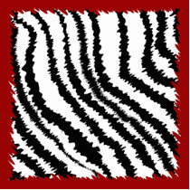 Black Zebra Print Pattern on Deep Red. Photo Cut Outs
