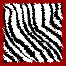 Black Zebra Print Pattern on Deep Red. Photo Cutout