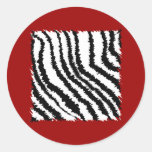 Black Zebra Print Pattern on Deep Red. Stickers