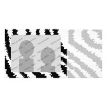 Black Zebra Print Pattern. Custom Photo Card