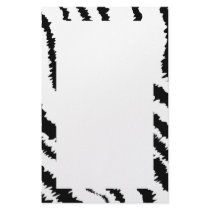 Black Zebra Print Pattern. Personalized Stationery