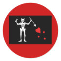 Blackbeard Pirate FLag stickers