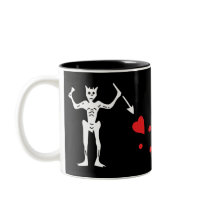 Blackbeard's Pirate Flag Coffee Mugs