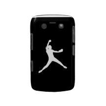 Blackberry Bold Fastpitch Silhouette White on Blk Blackberry Bold Covers