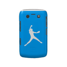 Blackberry Bold Fastpitch Silhouette White on Blue Blackberry Bold Case
