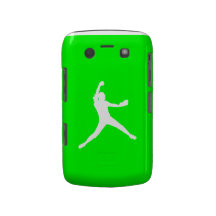 Blackberry Bold Fastpitch Silhouette White on Grn Blackberry Bold Case