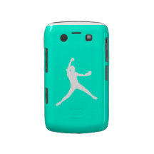 Blackberry Bold Fastpitch Silhouette White on Turq Blackberry Bold Covers