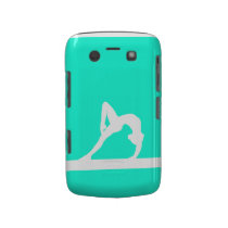 BlackBerry Bold Gymnast Silhouette White on Turquo Blackberry Cases