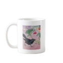 Blackbird and Nasturtiums mugs