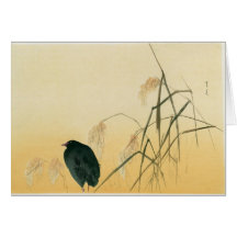 Blackbird, Edo Period Greeting Cards