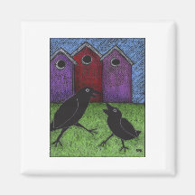 Blackbirds Playing Refrigerator Magnet