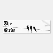 Blackbirds Silhouette on Wire Bumper Stickers