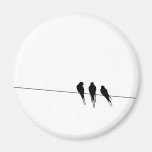 Blackbirds Silhouette on Wire Fridge Magnets