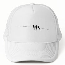 Blackbirds Silhouette on Wire Mesh Hats