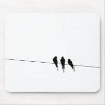 Blackbirds Silhouette on Wire Mousepads