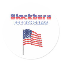 Blackburn for Congress Patriotic American Flag Round Sticker